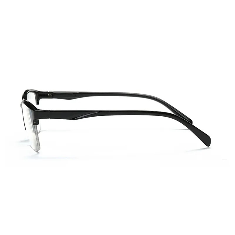 Gafas de lectura de medio marco iboode gafas presbiópicas para hombre y mujer gafas de visión lejana Ultra ligeras negras con resistencia + 25 A + 400 Gafas de lectura de medio marco iboode gafas presbiópicas para hombre y mujer gafas de visión lejana Ultra ligeras negras con resistencia + 25 A + 400