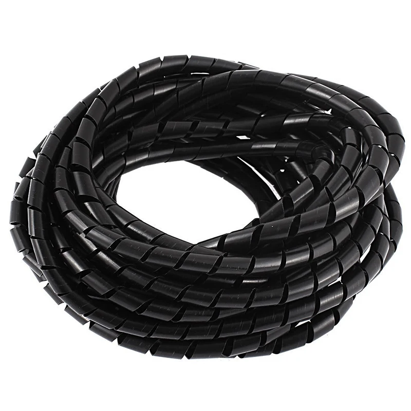 Promotion! 8M 25ft 8mm Black Wire Spiral Wrap Sleeving Band Tube Cable