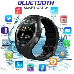2019 для мужчин Bluetooth Y1 SmartWatch телефонный звонок Sim Удаленная камера Дисплей информации спортивный шагомер Relogio Android