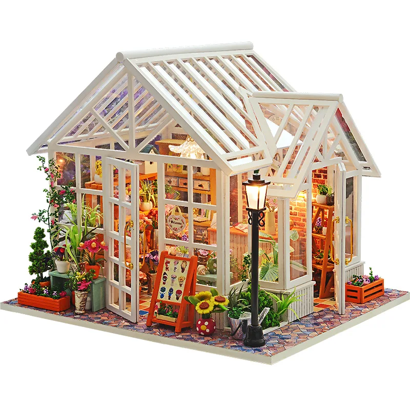 3D DIY Puppenhaus Haus Handgefertigt Spielzeug Miniatur Holzhaus M/öbel Zubeh/ör Holz Puppenhaus Handwerk Miniatur Kit Voice Controller Spieluhr als Kinder Geschenk