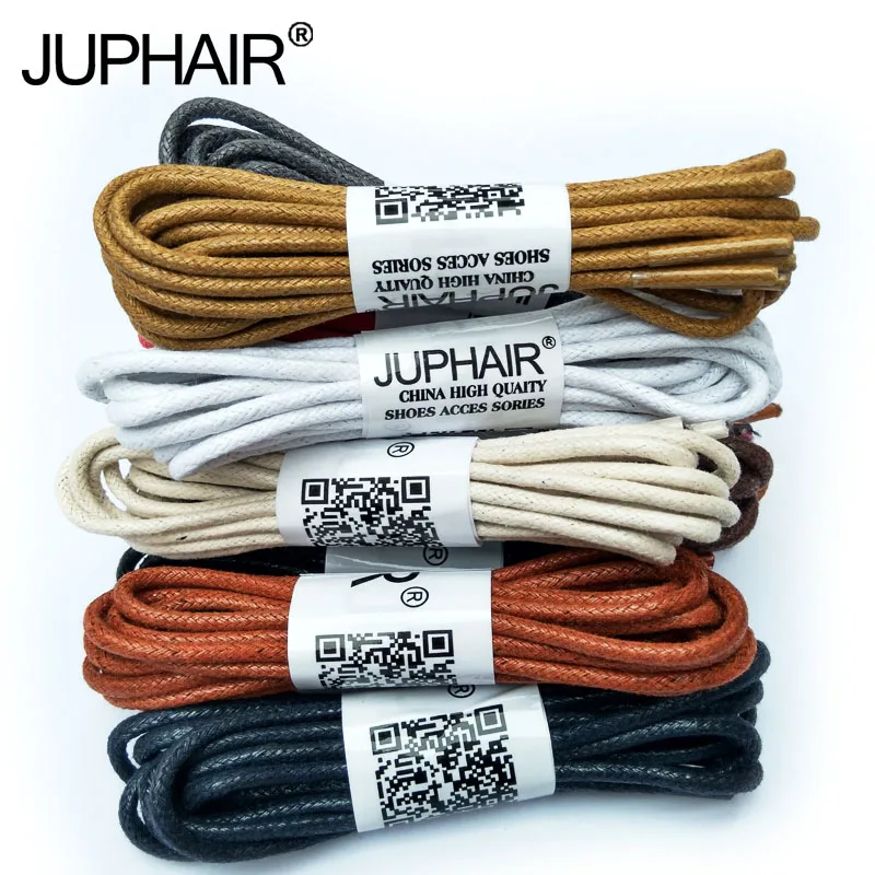

JUP1-12 Pair Yellow Brown High Quality Laces Sneaker Sport Round Wax Cotton Thin ShoelaceWaxed Dres Shoes Popular Worldwide Sale