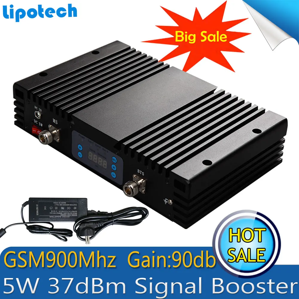  5W Powerful 37dBm Gain 90dB GSM Repeater 900mhz LCD Display And AGC/MGC Mobile SmartPhone Signal Am