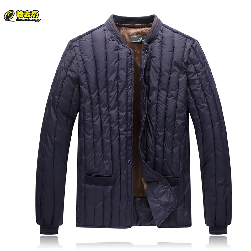 Men Winter Jacket Casual Round Neck Windbreak Down Cotton Coat Big Size