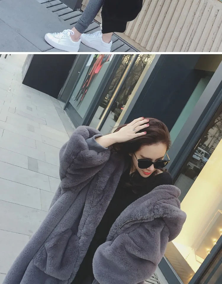 puffer coat with hood Plus Size New Winter Women Faux Fur Coat Fashionable Beaver Rabbit Hair Thicken Warm Long Hooded Loose Casual Female Parka HF372 women's down coats & jackets