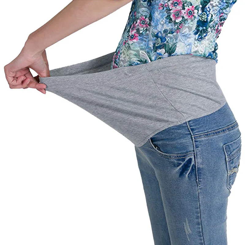 Осенняя одежда для беременных брюки с эластичной резинкой на талии джинсы женские брюки для беременных Одежда регулируемые джинсы плюс размер
