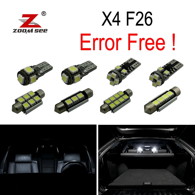 

21pc X canbus Error Free LED Reading Bulb Interior Dome Light Kit for BMW X4 F26 xDrive20i xDrive28i xDrive35i M40i (2014+)
