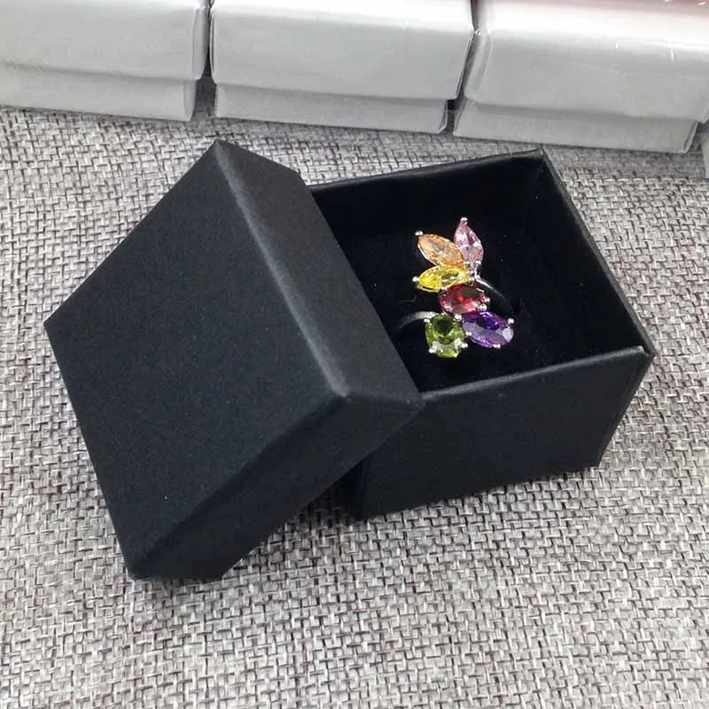 Новинка 2017 коробка для колец из крафт бумаги высокого качества фиолетовая