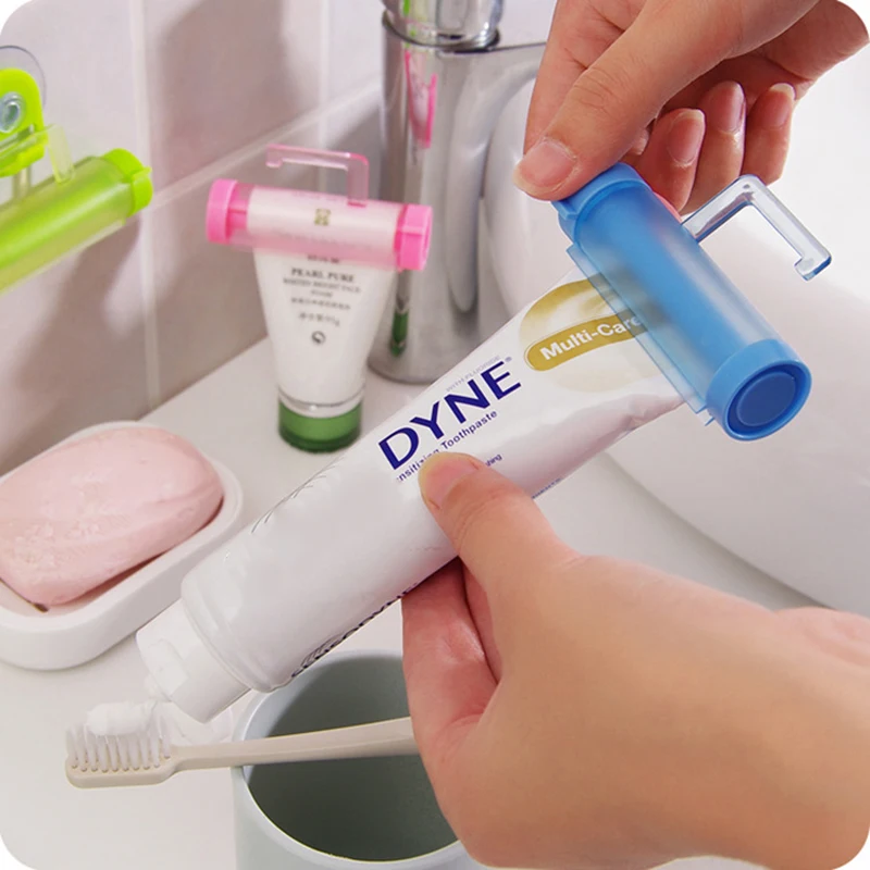 

DINIWELL Rolling Toothpaste Squeezer Bathroom Plastic Toothpaste Tube Dispenser Hanging Holder With Sucker Bathroom Accessories