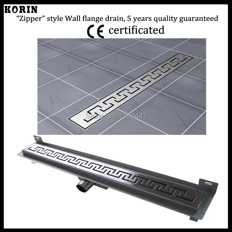 

600mm "ZIPPER" Style Stainless Steel 304 Linear Shower Wall Drain/Horizontal Drain/Linear Shower Channel Wall Flange Drain