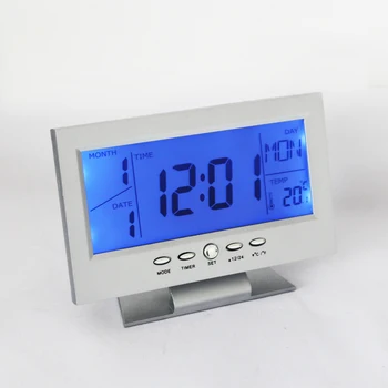 

Meijswxj 2017 Student lazy little Alarm clock Creative Mute Electronic clock Voice control Backlight Bedside clocks Home Decor