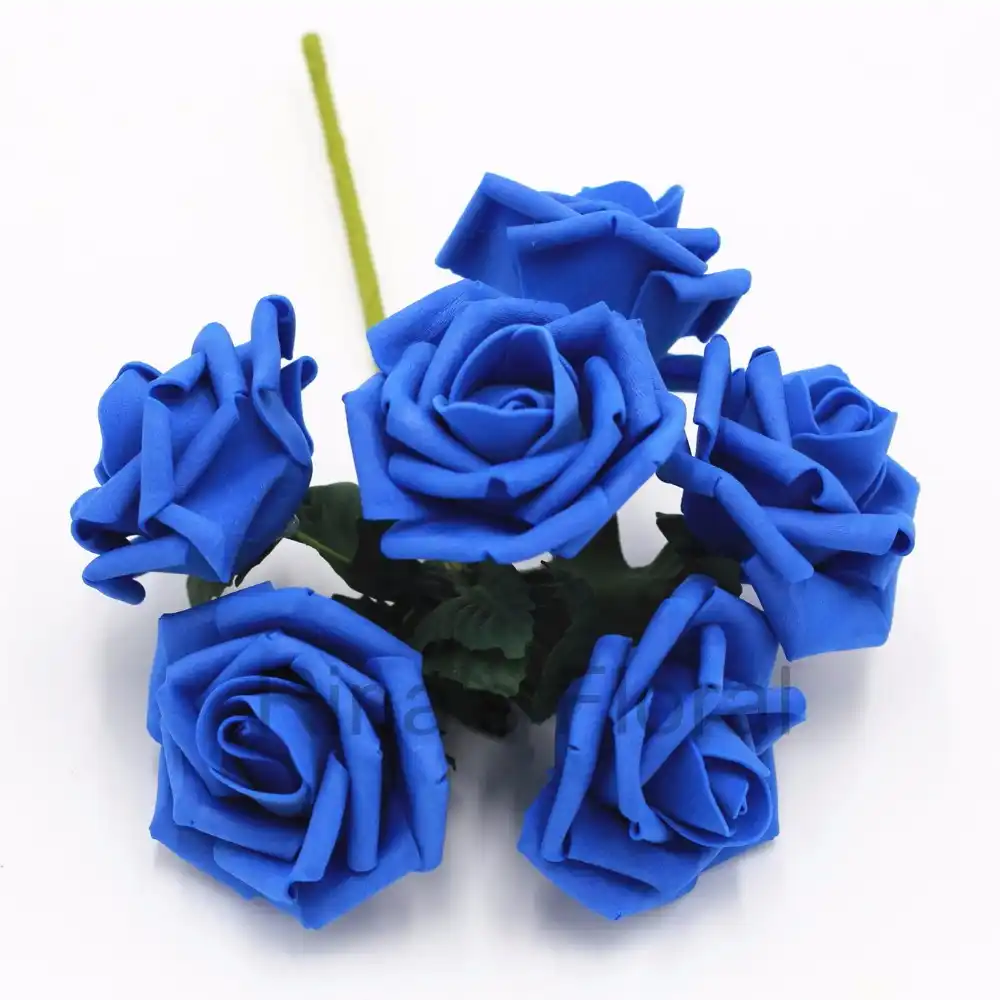 72 Royal Blue Flowers Fake Roses Bulk Flowers For Wedding