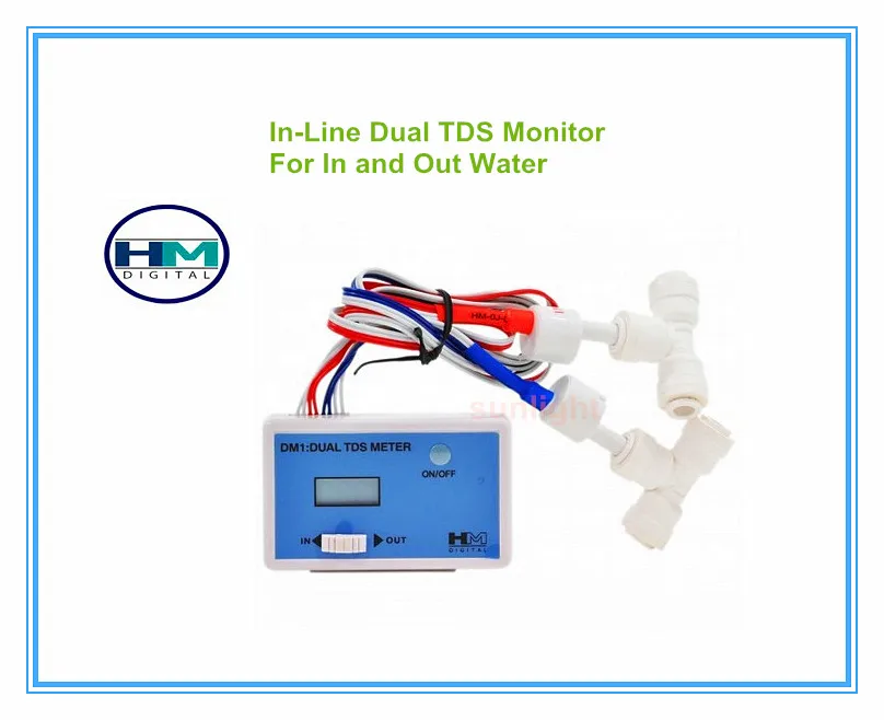 

HM Digital 5pcs/lot DM-1 Home Tap Water In-Line Dual TDS Monitor can Measure both In-put Water and Out-put Water
