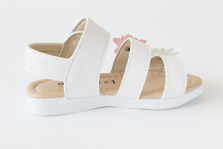 Новые летние обувь для девочек босоножки Туфли для принцессы корейский стиль Дети три цветы римские сандалии