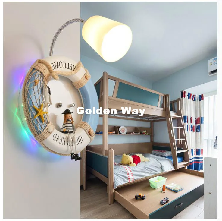 Modern Decora LED Creative Blue Rubber Children Room Lighting Wall Lamp Bedroom Wall Lamp