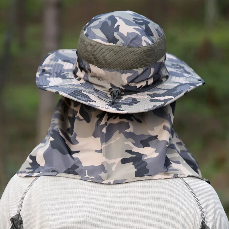 Breathable Fishing Caps Sunshade Outdoor Sport Camping Hiking Visor Hat UV Protection Face Neck Cover Fishing Sun Protect Cap