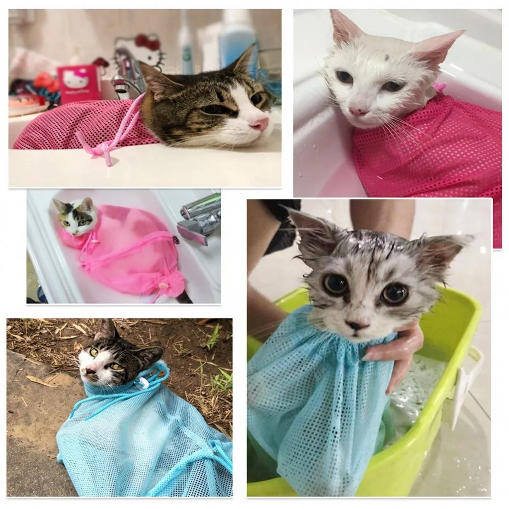 Mesh Washing Cat Bags Adjustable Multifunctional Pet Nail Trimming Cleaning Scratch Prevention Bags Cat Grooming Bag Mesh Washing Cat Bags Adjustable Multifunctional Pet Nail Trimming Cleaning Scratch Prevention Bags Cat Grooming Bag