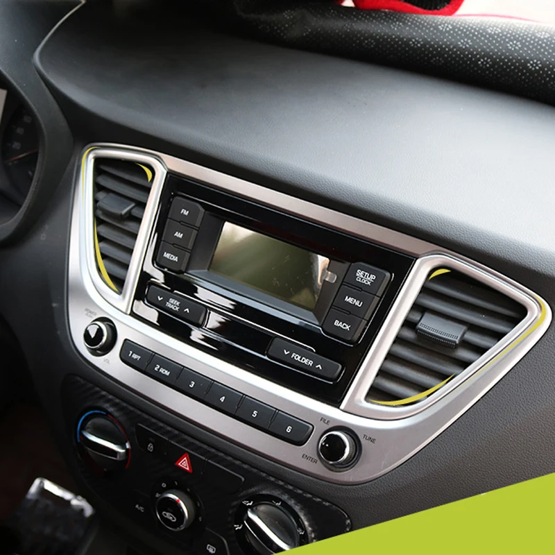 

Car Accessories Middle Console Air Outlet Vent Cover Trim ABS Matte 2pcs For Hyundai Verna Accent Solaris 2018