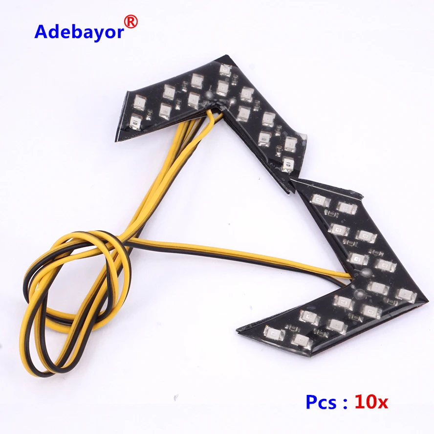 10 X flecha oculta de coche 14 smd espejo retrovisor Led luces decorativas dirección inversa señal de giro lámpara luz 5 colores|car decoration lights|signal lamparrow light - AliExpress