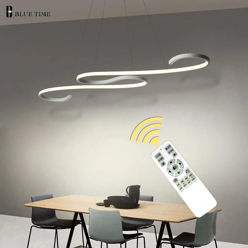 

Decoration Curved Modern LED Chandelier Lights Kitchen Suspension Hanging LED Chandelier Ceiling For 10-15 Square Meter Bed room