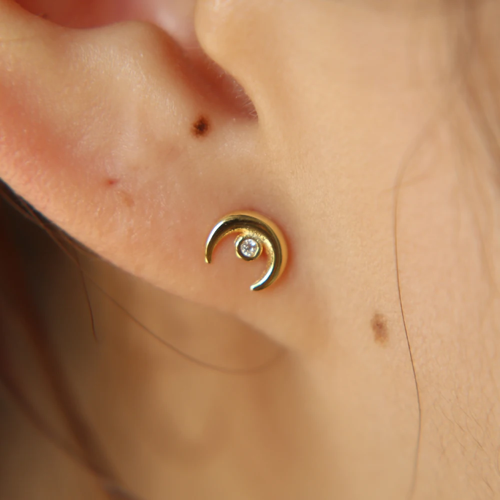 2017 New Sale Plant Trendy Women Earrings High Quality 925 Sterling Silver Little Girl Gift Tiny Studs Cute Dainty Earring (4)