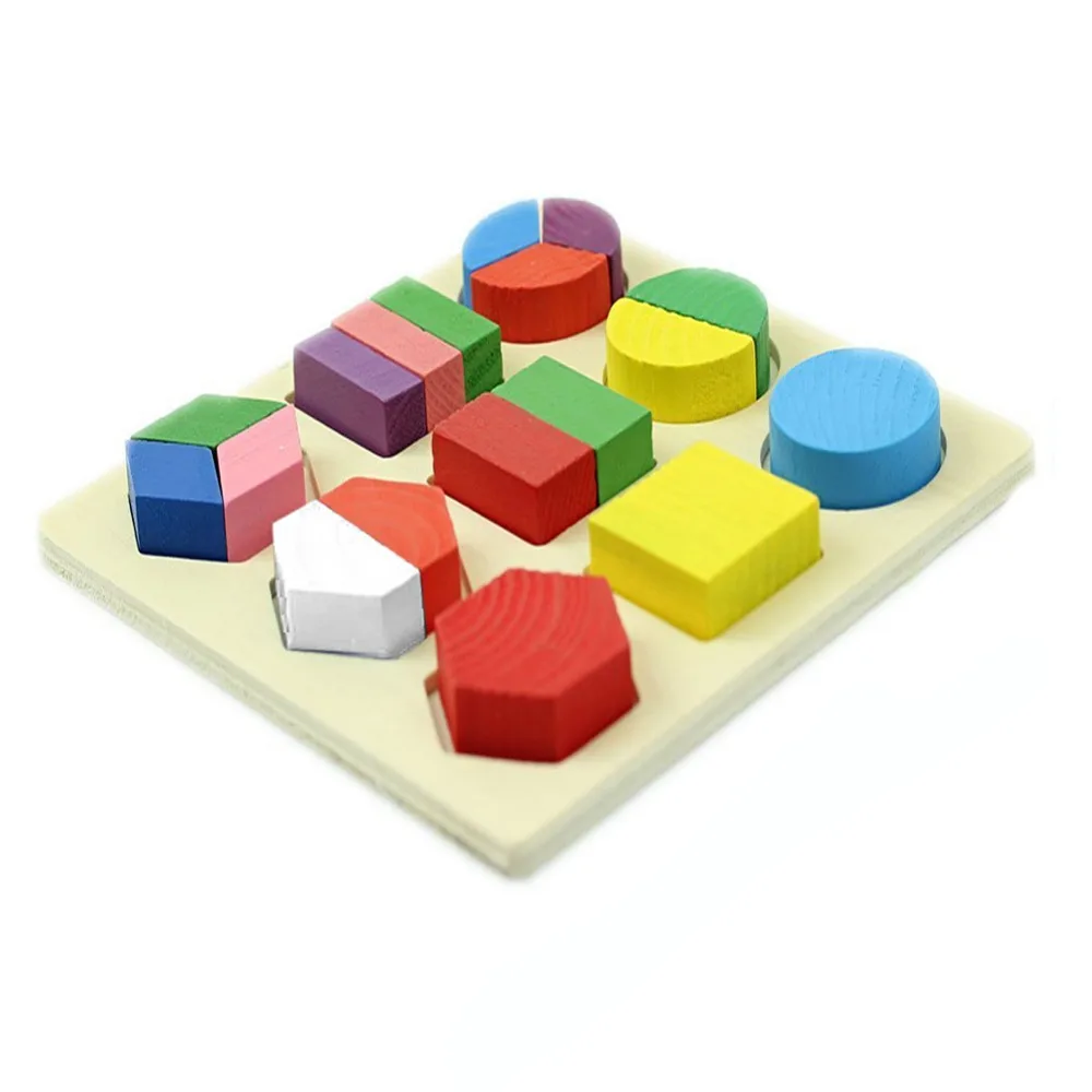 

Educational Baby Kids Colorful Wooden Geometry Learning Educational Toy Block Montessori Early