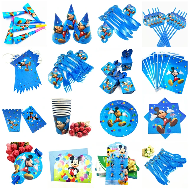 ميكي ماوس موضوع الاطفال عيد ميلاد سعيد حزب الديكور لوحة كوب القش المناديل أكياس المسروقات المتاح أدوات المائدة حزب المورد