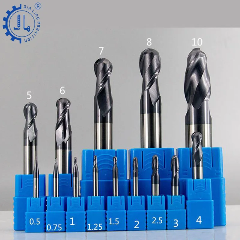 

1pc HRC55 Router Bits Two Flute 1mm Ball Nose End Mill Cutters Carbide Milling Cutter