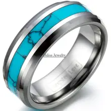 Высококачественный величественный, удобный, синтетический инкрустация вольфрамового кольца, мужское, Женское Обручальное кольцо-1 шт