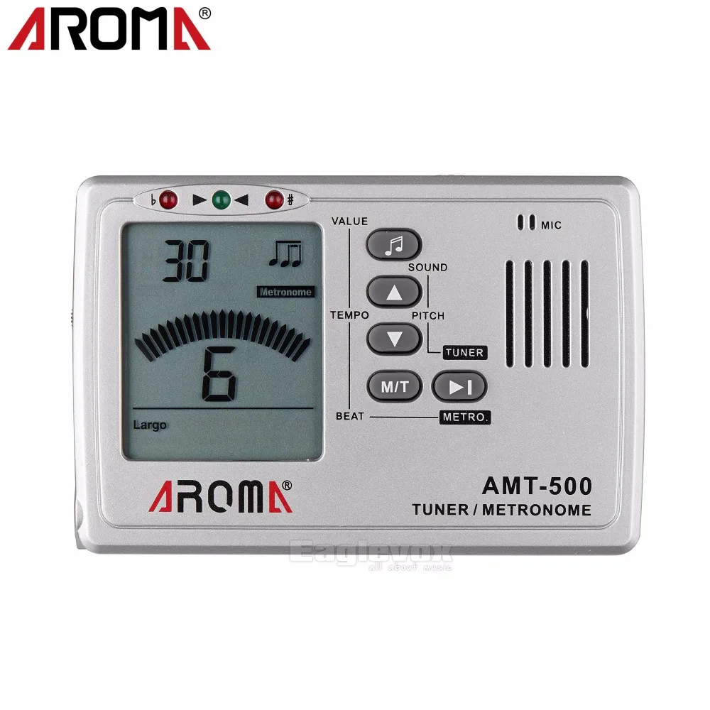 Aroma AMT 500 Metronome Tuner Tone Generator 9 rhythm Foldable Metal