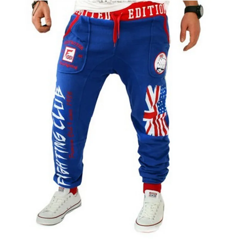 

Free shipping men's casual pants explosion models British flag printing logo design fist pants