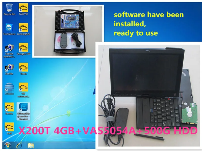 Профессиональный сканер инструмент полный чип OKI Bluetooth VAS 5054A автомобильный диагностический Odis V5.13 ноутбук X200T установленное программное обеспечение 500G HDD