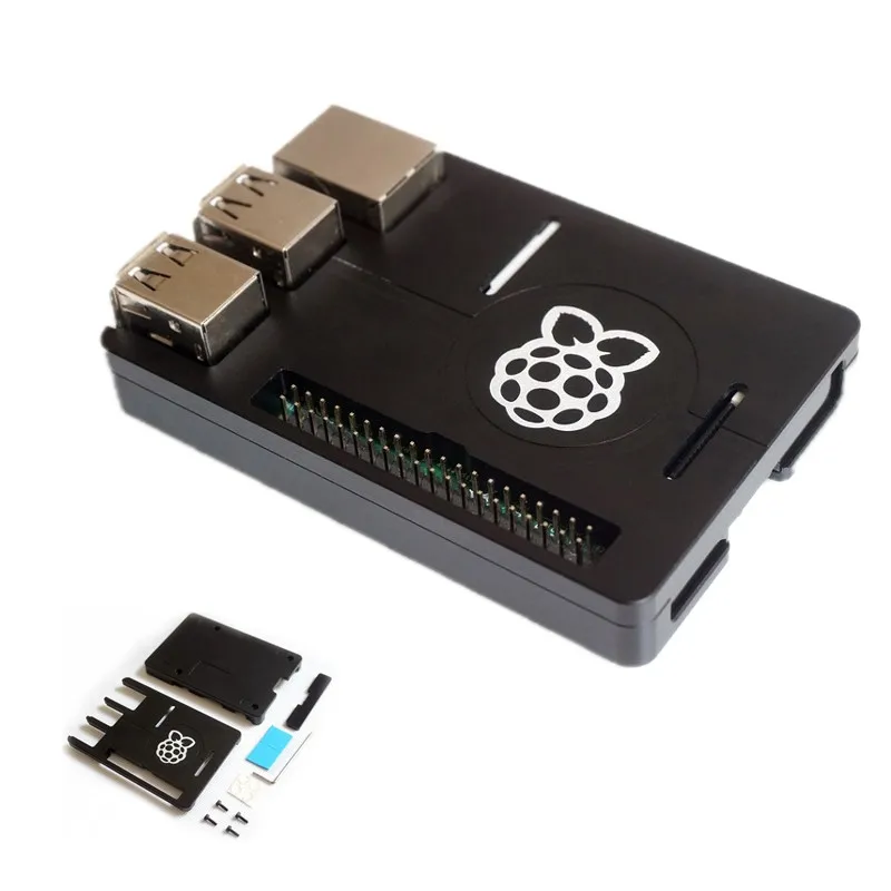

Ultra-thin Aluminum Alloy CNC Case Portable Box Support GPIO Ribbon Cable For Raspberry Pi 3 Model B 2 B / B+