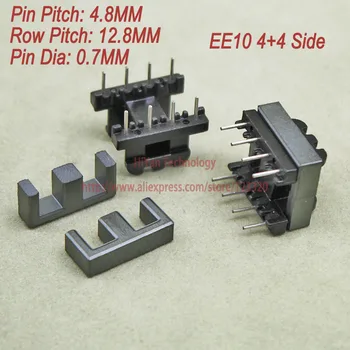 

20sets/lot EE19 PC40 Ferrite Magnetic Core and 4 Pins + 4 Pins Side Entry Plastic Bobbin Customize Voltage Transformer