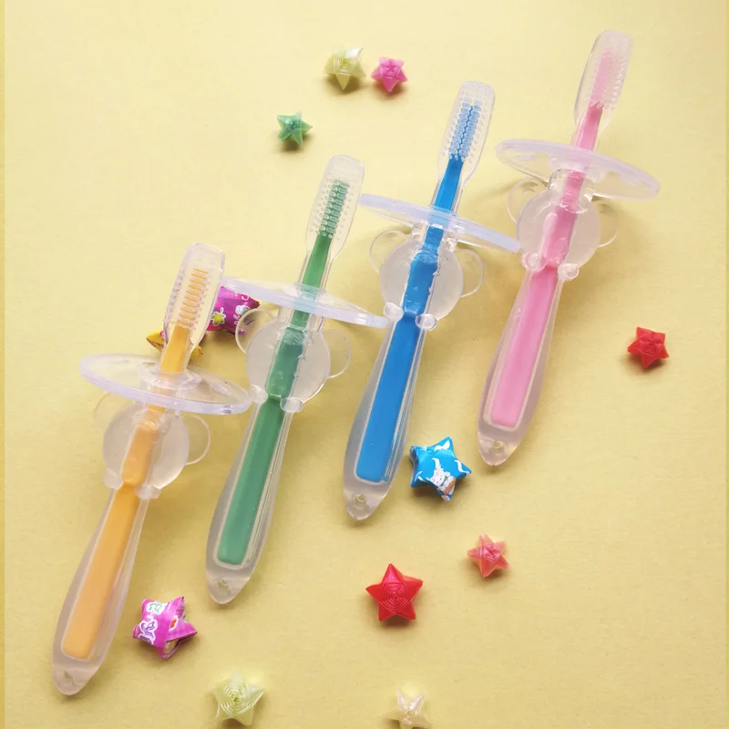4 Colors Kids Silicone Teether Training Toothbrushes For Children Baby Infant Toothbrush Infant Newborn Brush Tool WIth OPP