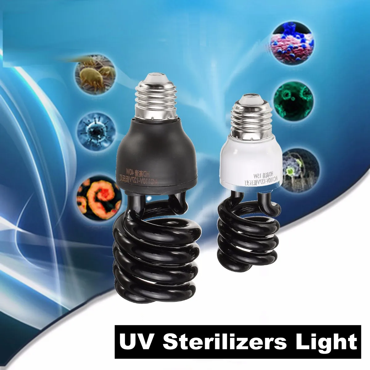 Smuxi E27 15 Вт 40 Вт УФ стерилизаторы светильник спирального типа фиолетовая ультрафиолетовая бактерицидная лампа дезинфицирующая 365 нм AC110V-127V