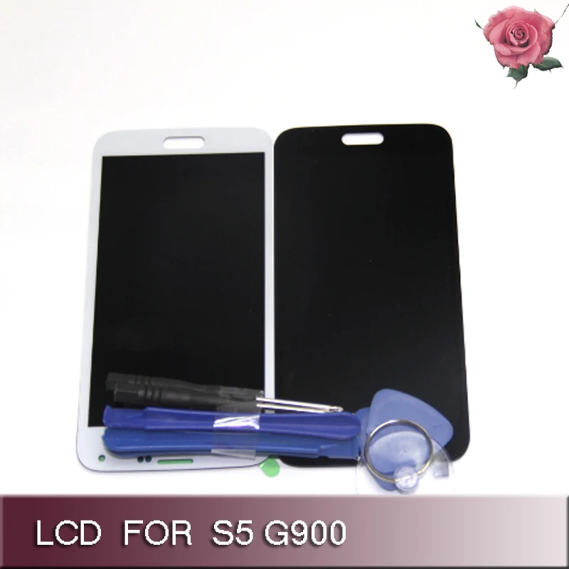 

Compatible For Samsung Galaxy S5 G900 G900F LCD Display Touch Screen Digitizer SM-G900 G900F LCD Screen Assembly+tool