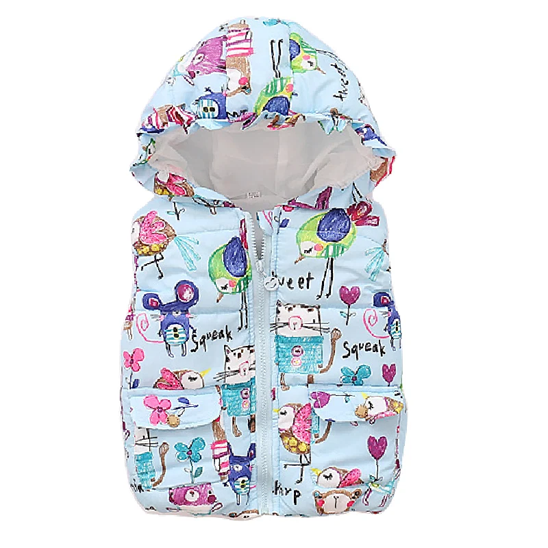 Girls Hooded Vest Winter Autumn Baby Children Outerwear Baby Girl Down Vest kids vests Girls Clothes Children Clothes 0-6Y