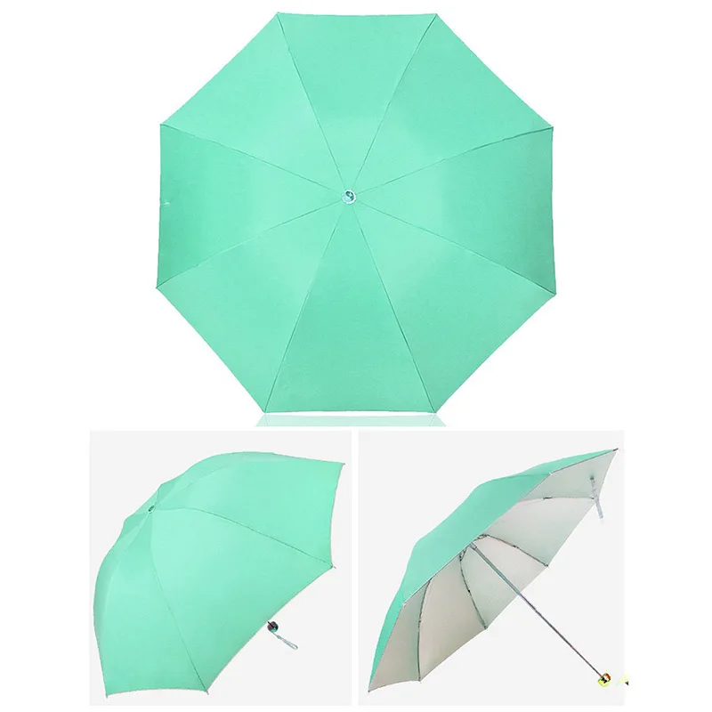 Ветрозащитный дорожный зонтик ручной открытый водонепроницаемый три складной из нержавеющей стали вал эпонж ткань компактный зонты для женщин и мужчин