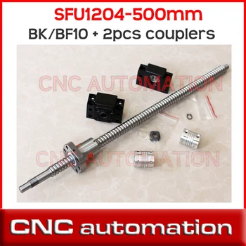 

RM1204 Ball Screw SFU1204 L= 500mm Rolled Ballscrew+ single Ball nut + 2pcs coupler+ BK BF10 end support