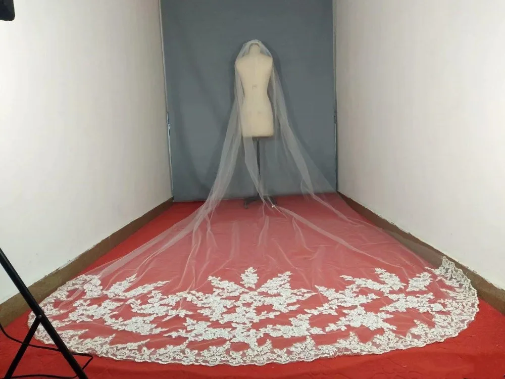 real-photos-one-layer-white-ivory-bridal-veils-lace-applique-edge-cathedral-length-300cm-custom-size-bride-wedding-veil-free-shipping (6)