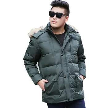 

2019 Winter Men's Thickening Long hair Collar jacket Men's Park jacket Men's Large size XL-8XL 9XL 10XL Brand Coat Blue/Green