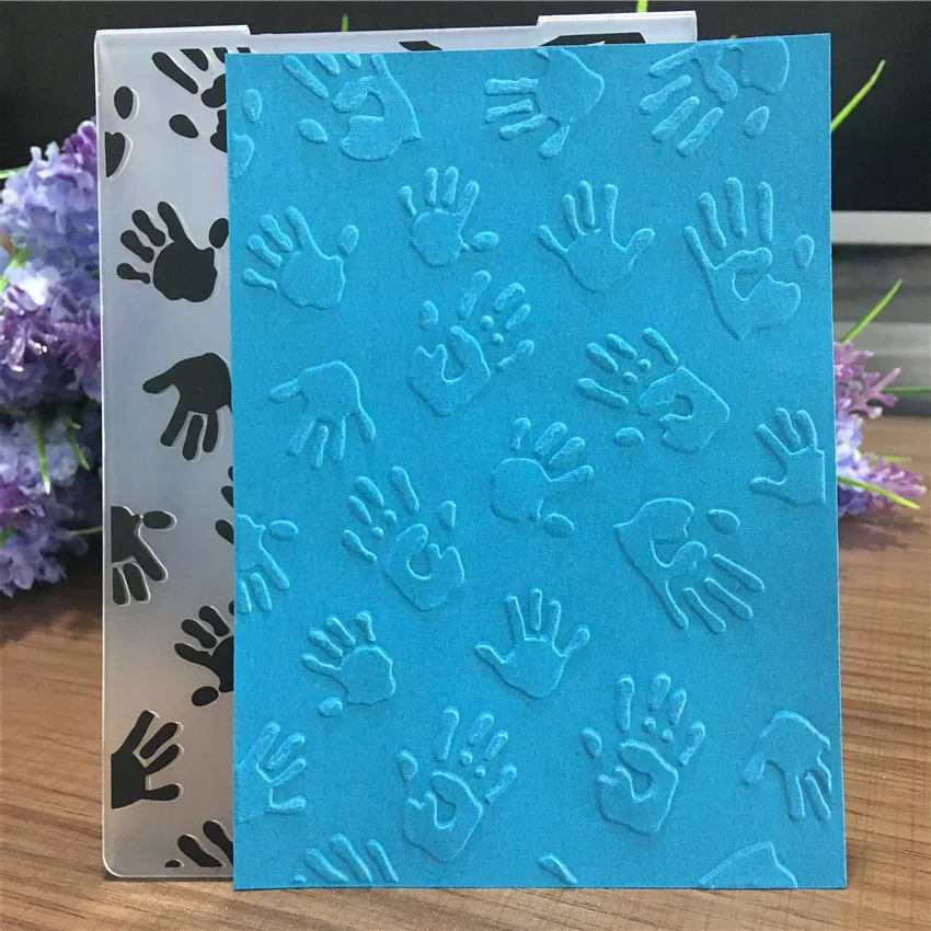  Hand Print Plastic Embossing Folder For Scrapbooking Paper Card Photo Album Cute Hand Stencil DIY G - 32948525072