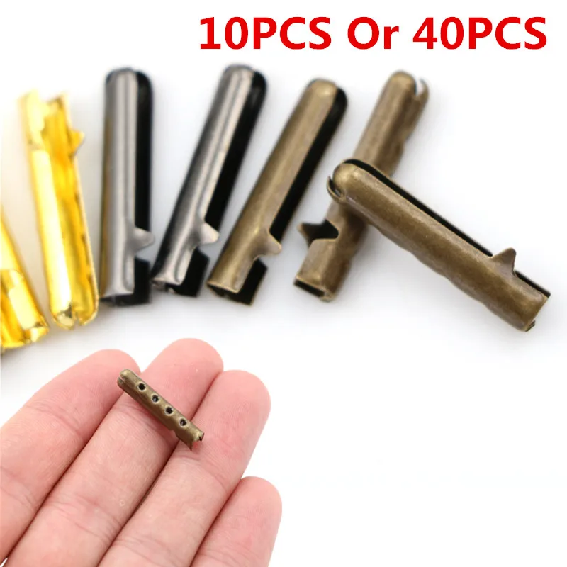 2 PAIRS SQUARE Gold Metal Shoe Lace End Tips Aglets Replacement