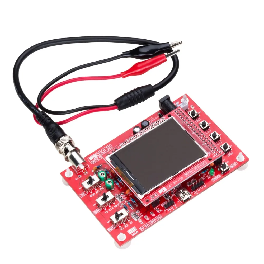 

New 2.4inch Display Screen 9V DC 120mA 12Bits Waveform Frozen DIY TFT Digital Oscilloscope Kit with Probe Cable 3 Trigger Modes