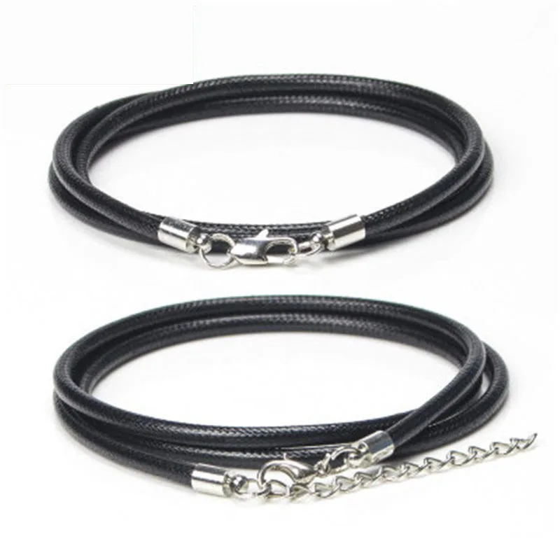 Aclovex5pcslotDia3mmLobsterClaspsLeatherRopeNecklaceKorean