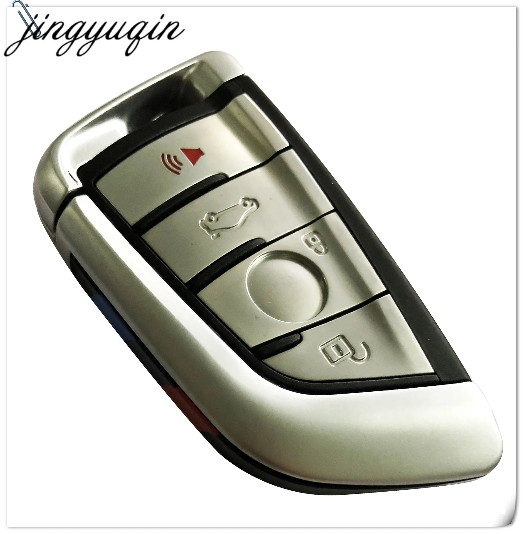 

jingyuqin Smart Remote Key FOB Case Shell 3+1 Button for BMW X5 X6 Uncut Insert Key Case Replacement