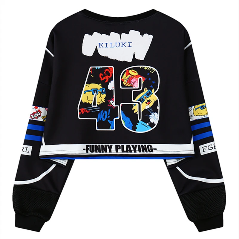 Женский пуловер в стиле панк с принтом 7 манг Новинка осени 2019|short sweatshirt|sweatshirt
