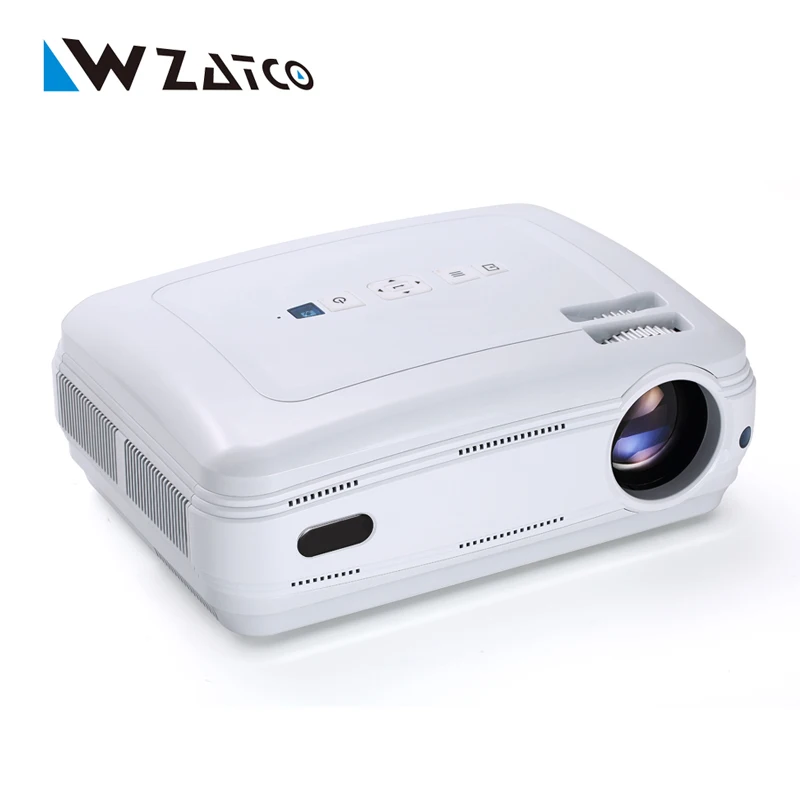 WZATCO New Android 6.0 Smart WiFi 5500Lumens Full HD 1080P multimedia LED 3D TV Projector proyector beamer for home theater