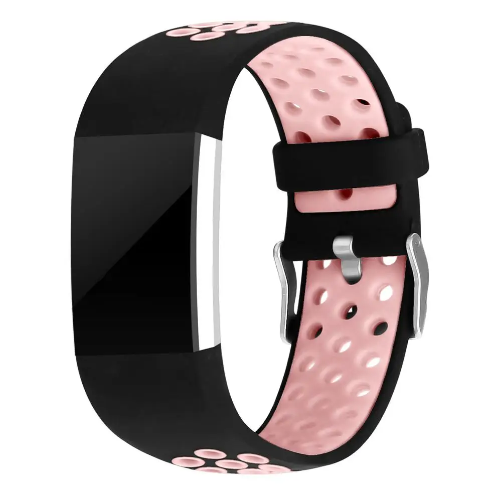 Умный ремешок, браслет с несколькими отверстиями, сменный ремешок для Fitbit Charge 2, высокое качество, Смарт-часы, ремешок для взрослых - Цвет: Pink