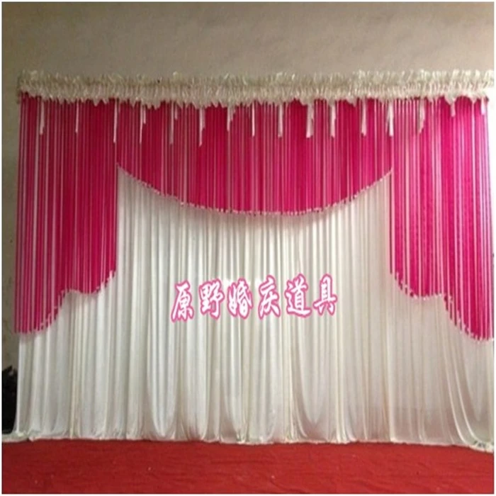 2017 Top Rated Crystal Ribbon Wedding Backdrop Wedding Curtain